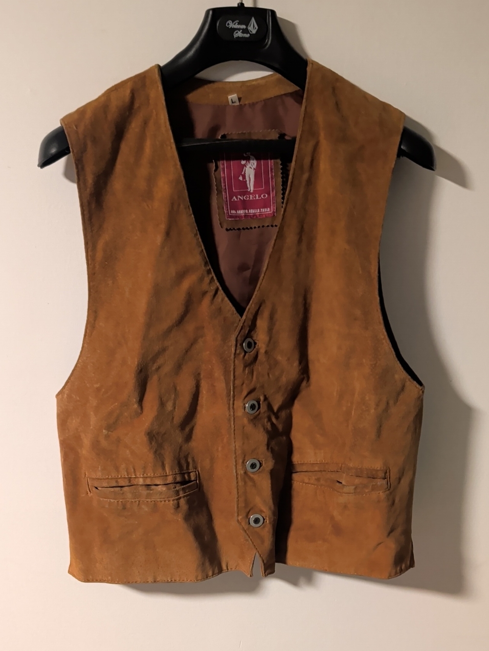 Angelo Men's Suede Vest in Tan Brown